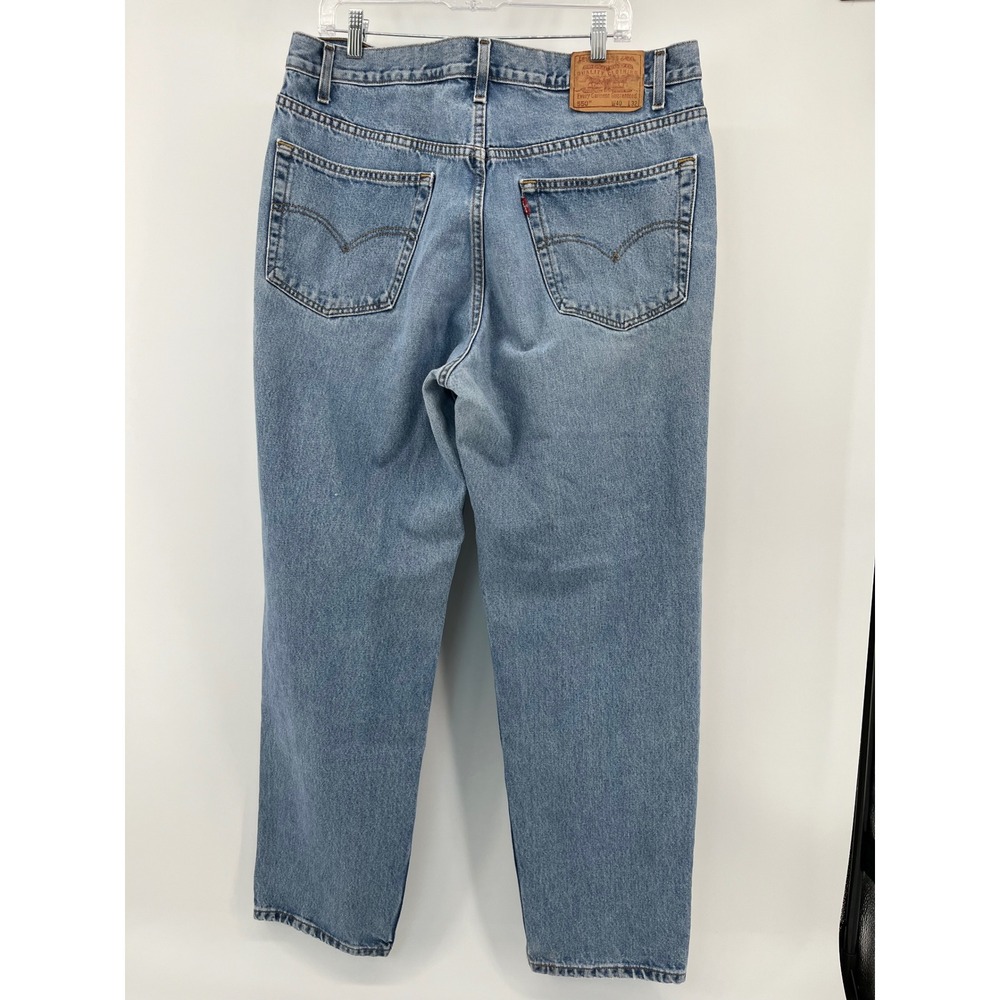 Levi's 550 Relaxed Fit Jeans Mens 40x32 Blue Tapered Leg Denim Pants Vintage 90s - Picture 4 of 13
